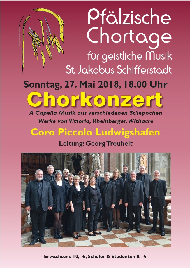 27. Mai 2018 um 18:00 Uhr Konzert in St. Jakobus Schifferstadt